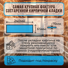 Декоративный гипсовый кирпич КОРИЧНЕВЫЙ NOWADEK